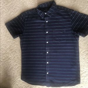 Men’s navy shirt sleeve button up shirt